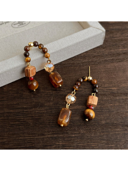 Earedge - Retro Maillard Literary Drop Earrings