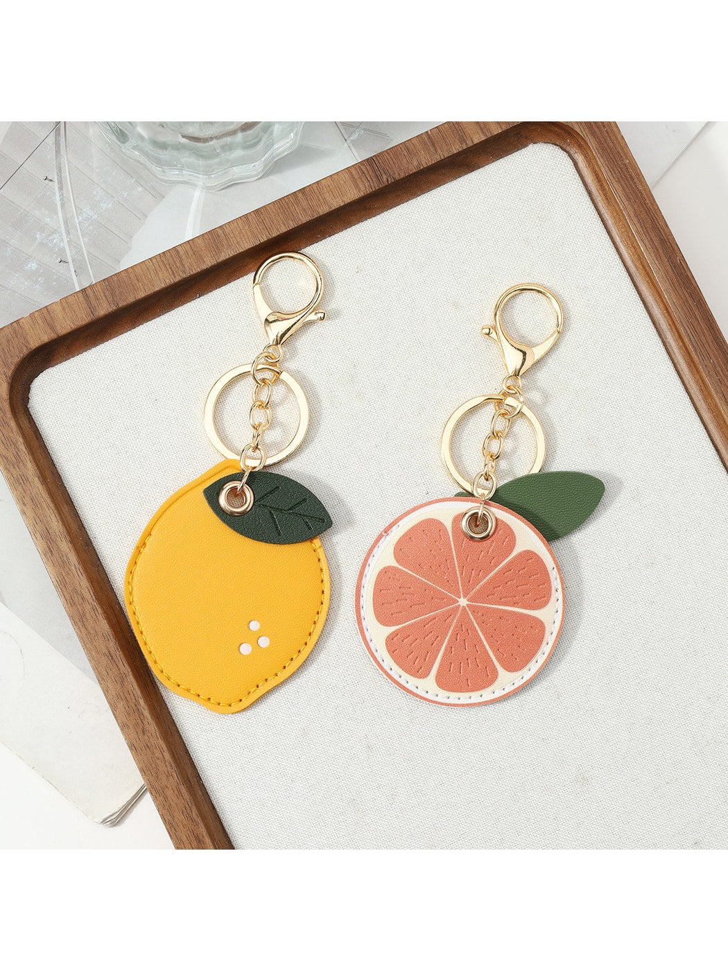 Keypus - Cute Faux Leather Fruit Key Ring Keychain