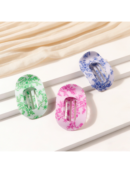 Beau - Textured Oval Hair Holder Claw Clip