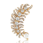 Brovia - Feather Rhinestone Alloy Elegant Brooch Pin