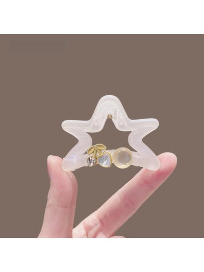 Beau - Translucent Star Shape PVC Alloy Claw Clip