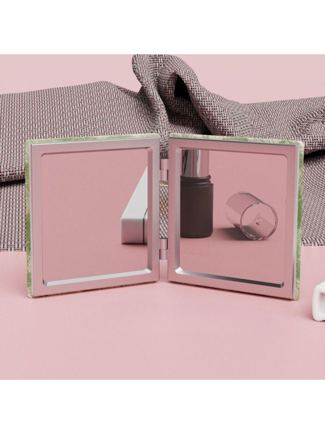 Mirroray - Green Textured Pattern Square Compact Mirror