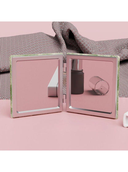 Mirroray - Green Textured Pattern Square Compact Mirror