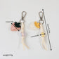 Keypus - Strawberry Beaded PU Bag Charm Keychain