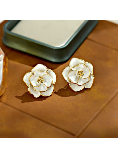 Earedge - Red Flower-Shaped Earrings