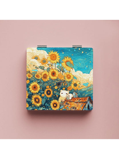 Mirroray - Landscape Painting Theme Printed Folding Mirror