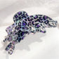 Beau butterfly claw clip with leopard print shown from angled side
