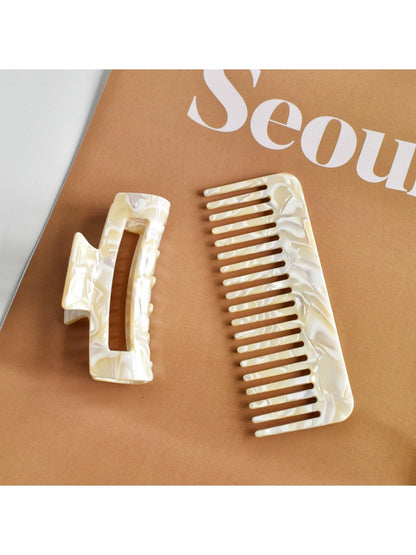 Beau - Hair Comb and Claw Clip 2 PCS Set