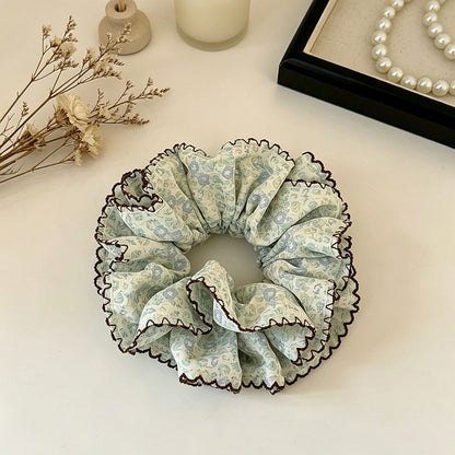 Gifty - Floral Print Scalloped Edge Scrunchie