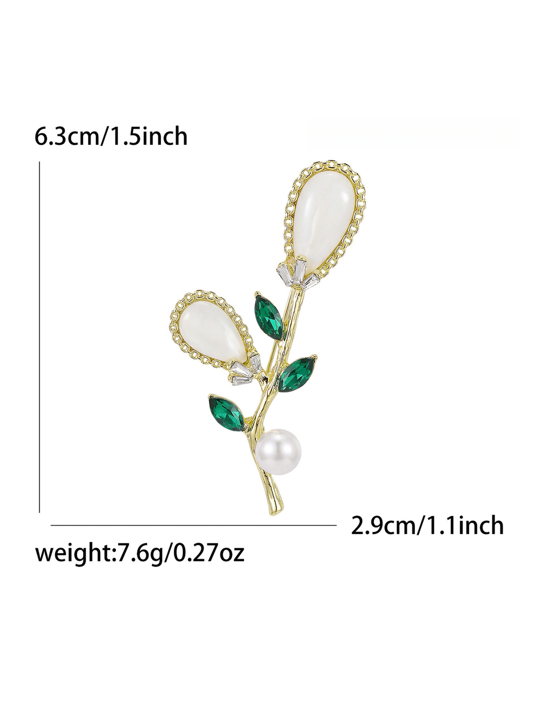 Brovia - Floral Rhinestone Alloy Elegant Brooch Pin