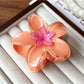Beau - Glossy Flower Shape Plastic Alloy Claw Clip