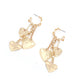 Earedge - Heart Motif Tassel Drop Alloy Earrings