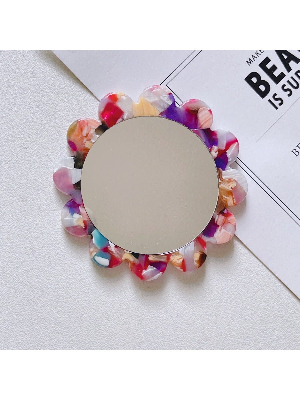 Mirroray - Round Sunflower Acetate Mini Mirror