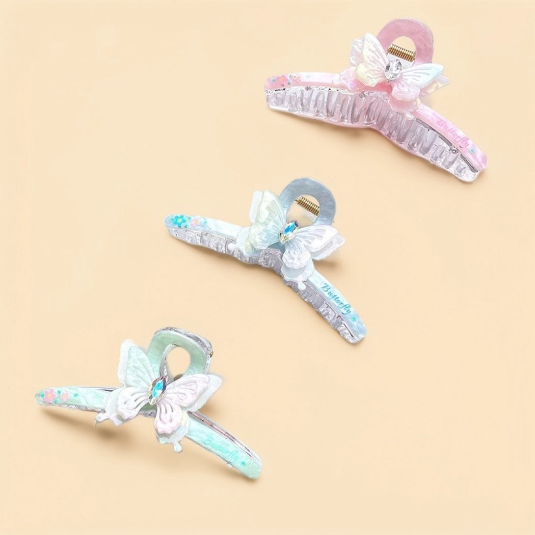 Beau - Ribbon-Bow Butterfly Hair Claw Clip (8x5.1cm)