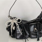 Keypus - Layered Lace Bow Heart Pendant Bag Charm Keychain