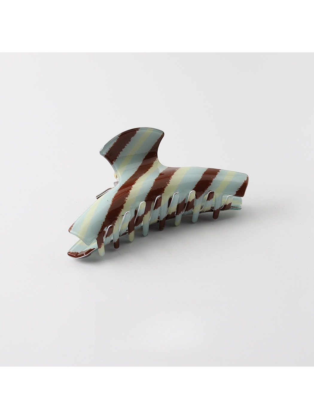 Beau - Retro Inspired Striped PVC Hair Claw Clip