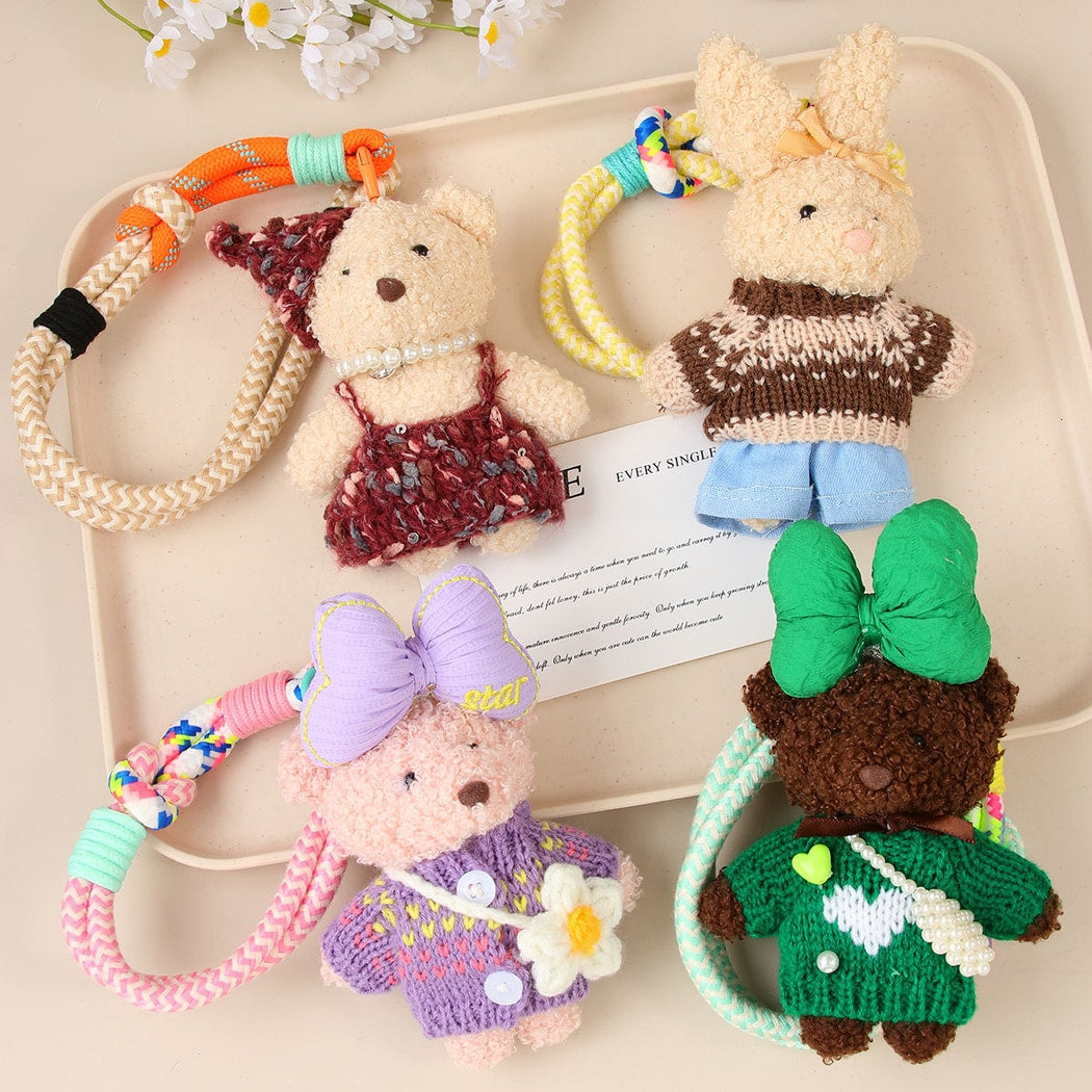 Keypus - Polyester Alloy Rabbit Bear Bag Charm Keychain