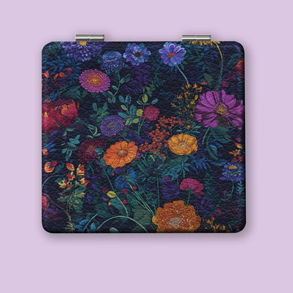 Mirroray - Foldable Floral Print Compact Makeup Mirror