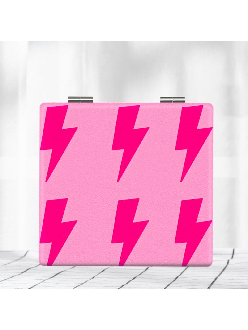 Mirroray - Pink Lightning Pattern Folding Makeup Mirror