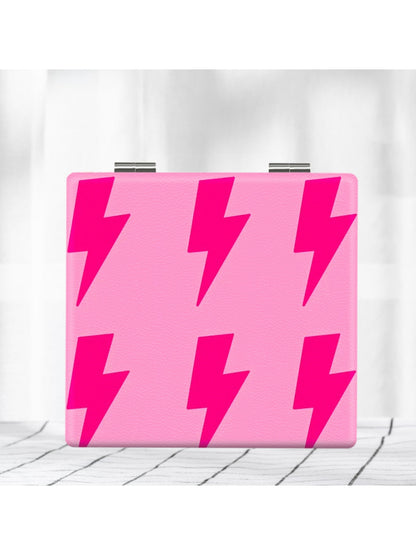 Mirroray - Pink Lightning Pattern Folding Makeup Mirror