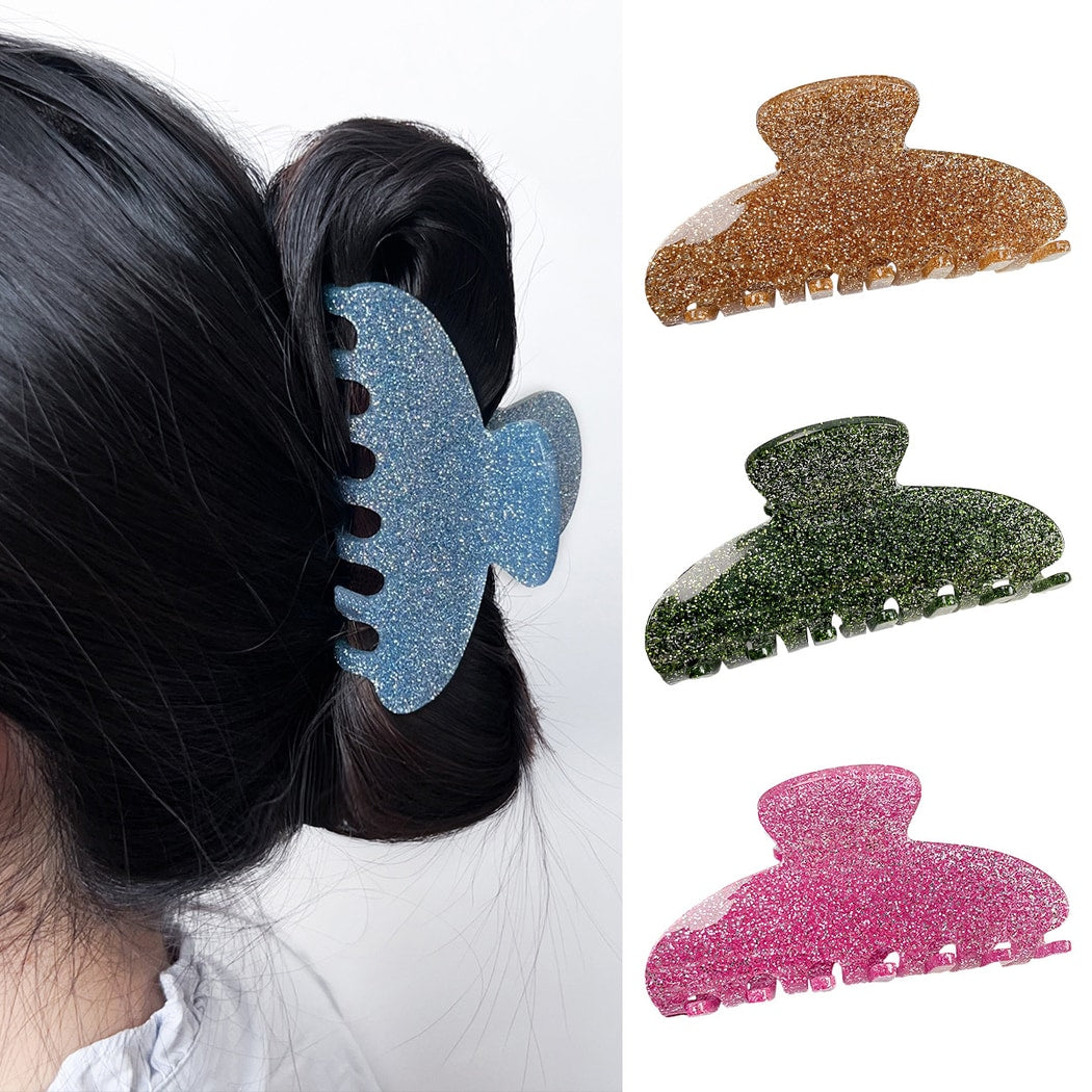Beau - Geometric Glitter Finish Claw Clip