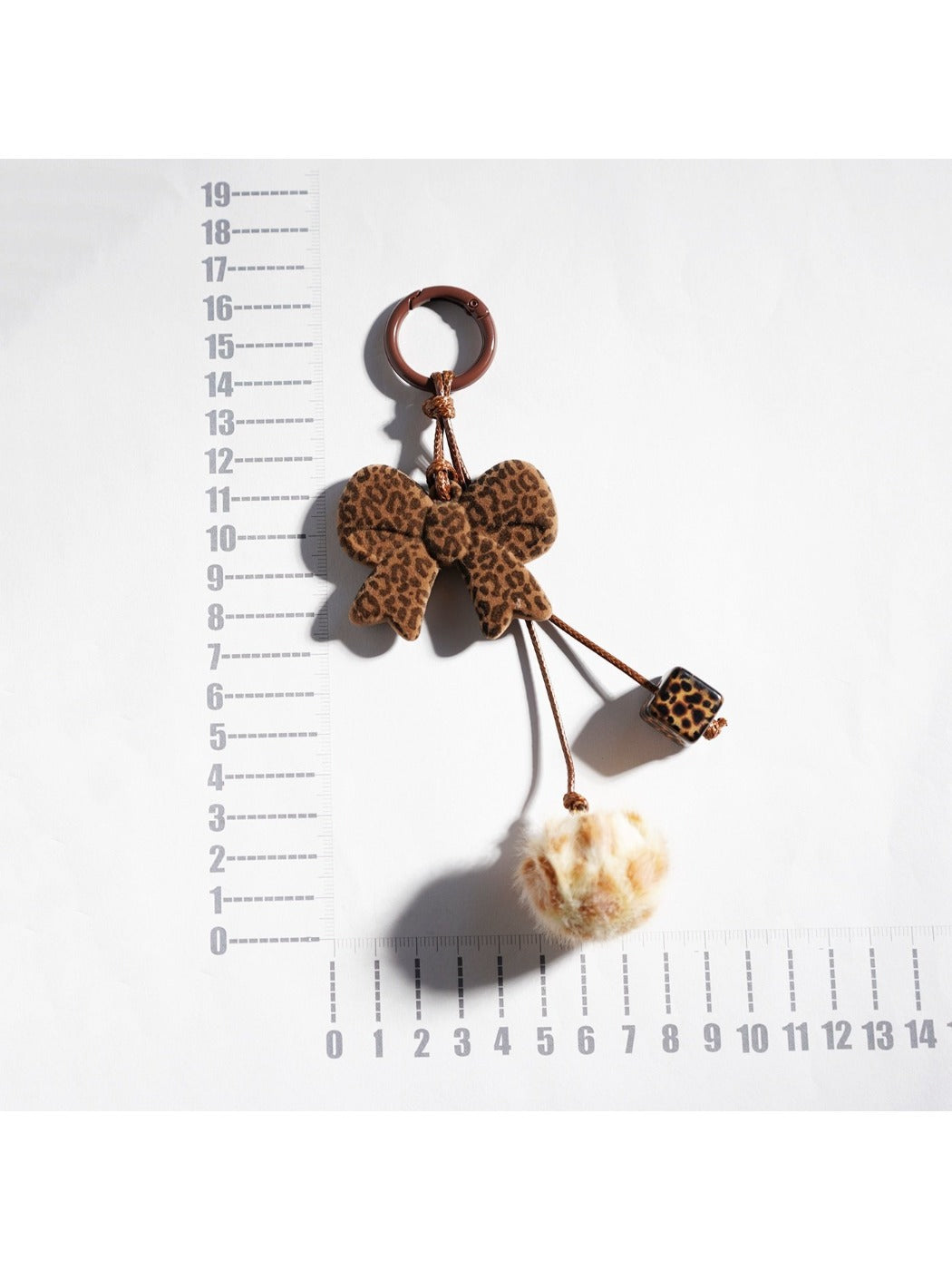 Keypus - Leopard Print Heart Shaped Bow Keychain