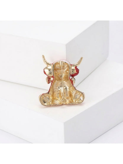 Brovia - Creative Bull Design Detail Alloy Brooch