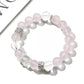 Side view of Lovra pink and white crystal beaded bracelet showing bead details