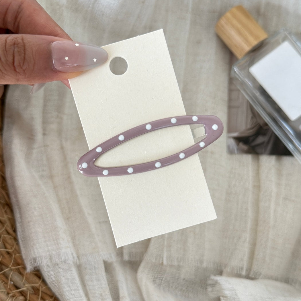 Beau - Oval Polka Dot Cutout Hair Clip