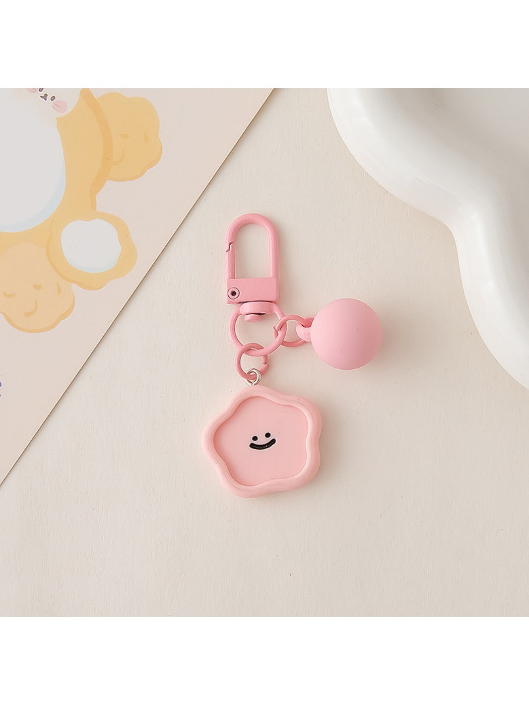 Keypus - Macaron Colors Cute Smiley Face Keychain