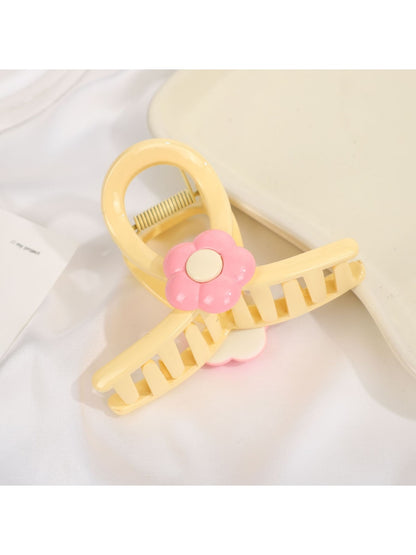 Beau - Retro Floral Bow Shape Hair Section Claw Clip