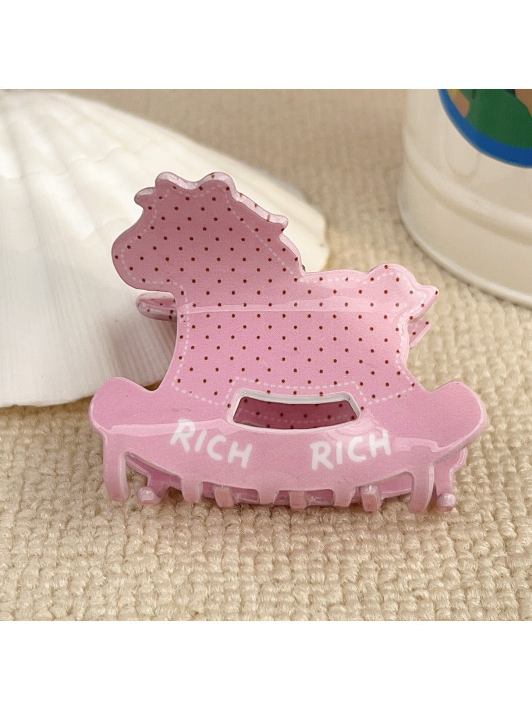 Beau - Polka Dot Stool Shaped Claw Clip