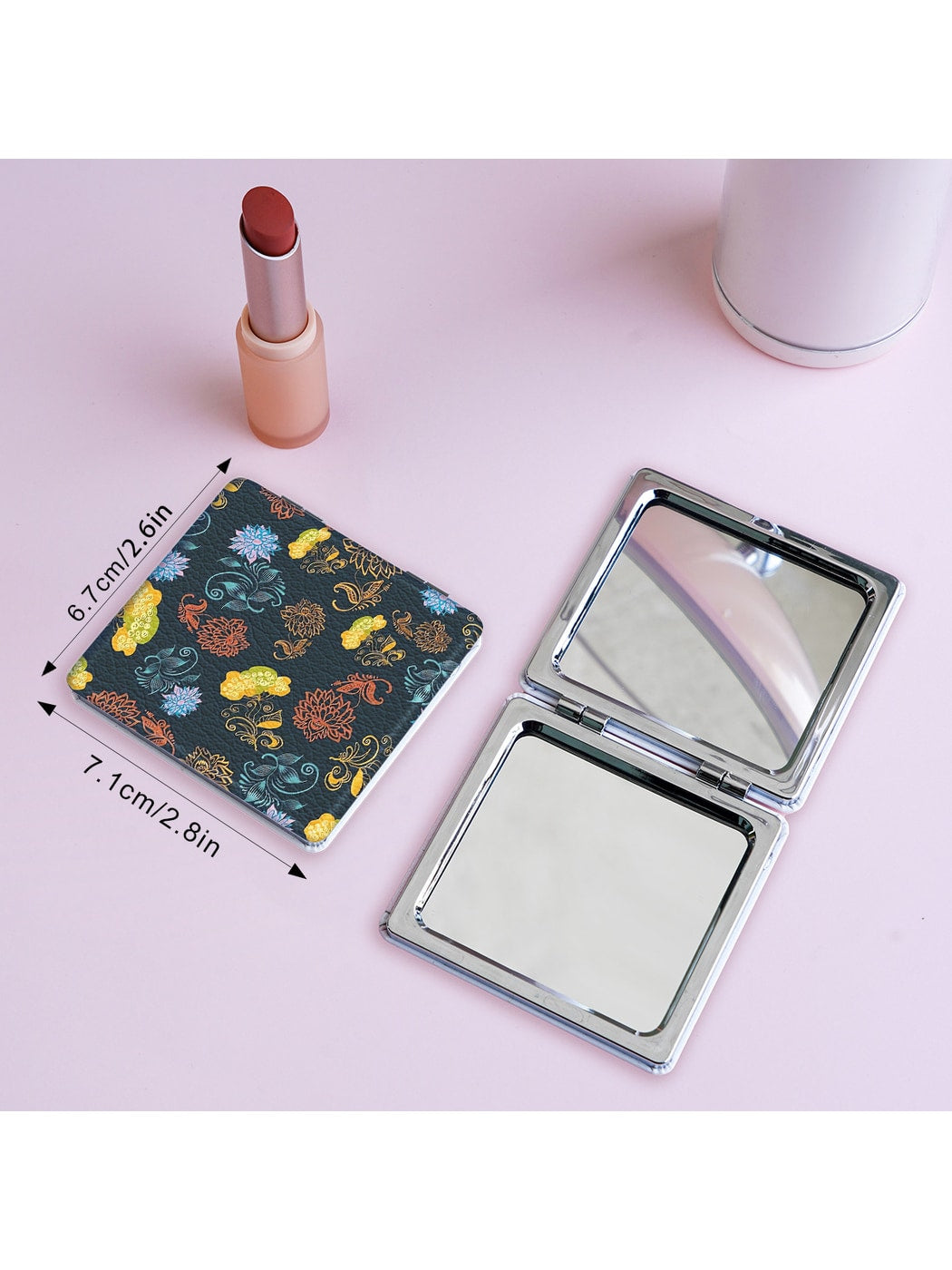 Mirroray - Floral Print Folding Portable Makeup Mirror