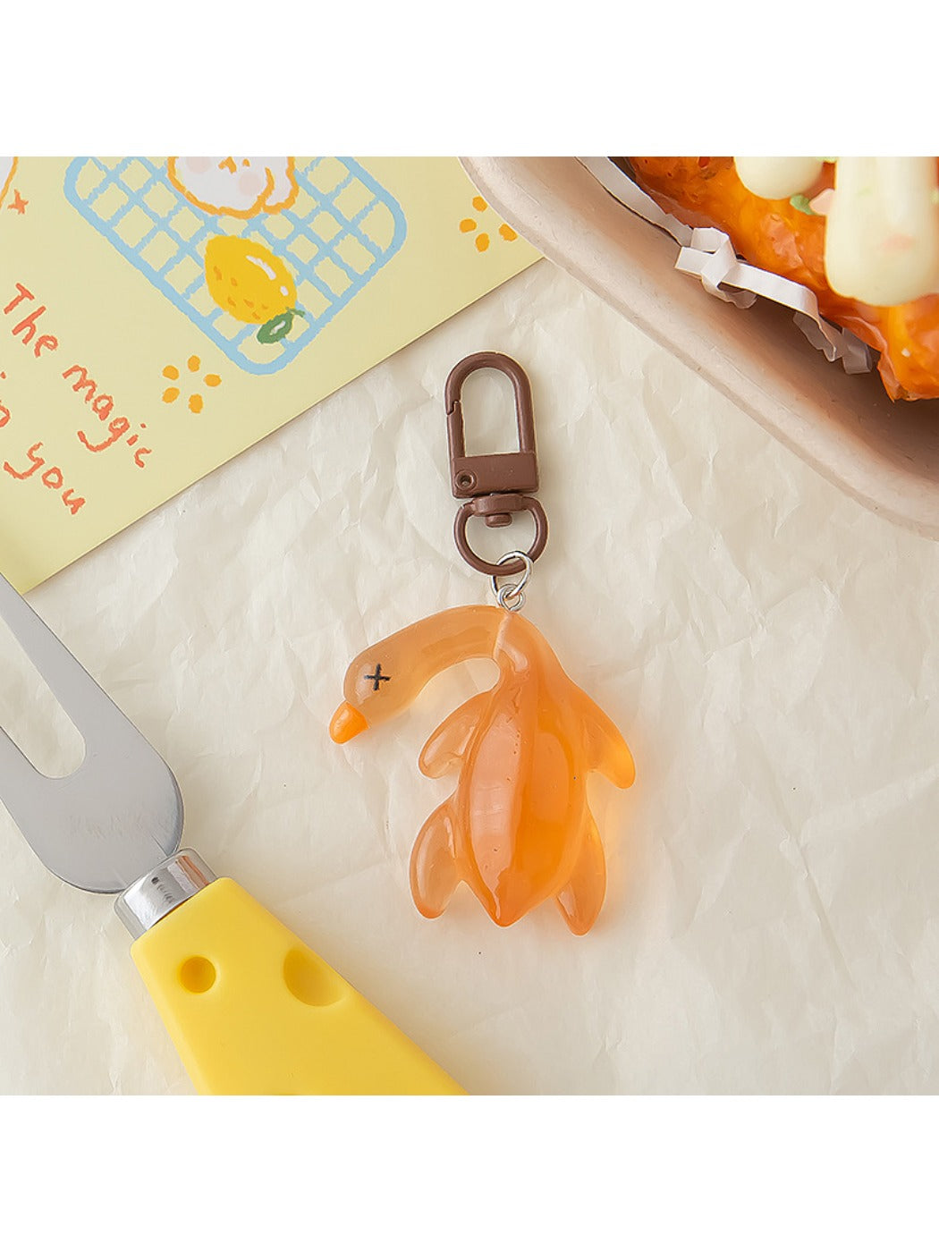 Keypus - Cute Solid Color Roast Duck Shaped Keychain