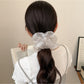 Gifty - Ruffled Mesh Polka Dot High Elastic Scrunchie