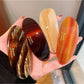 Beau - Simple Acetate Fiber Alloy Oval French Barrette