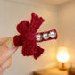 Beau - Textured Bow Side Duckbill Decorative Hair Clip