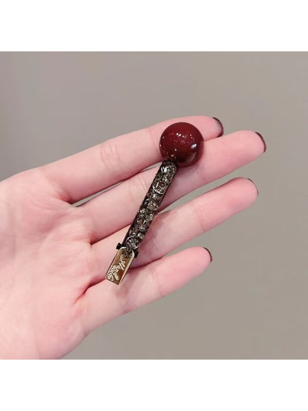 Beau - Red Round-Shaped Hair Clip