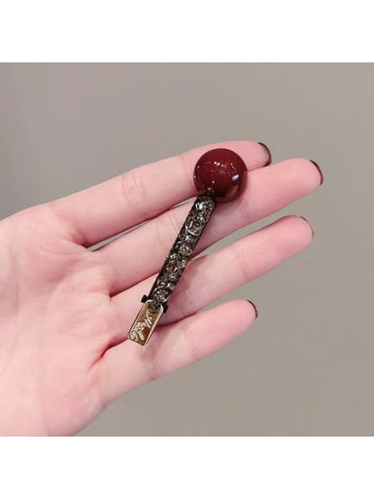 Beau - Red Round-Shaped Hair Clip