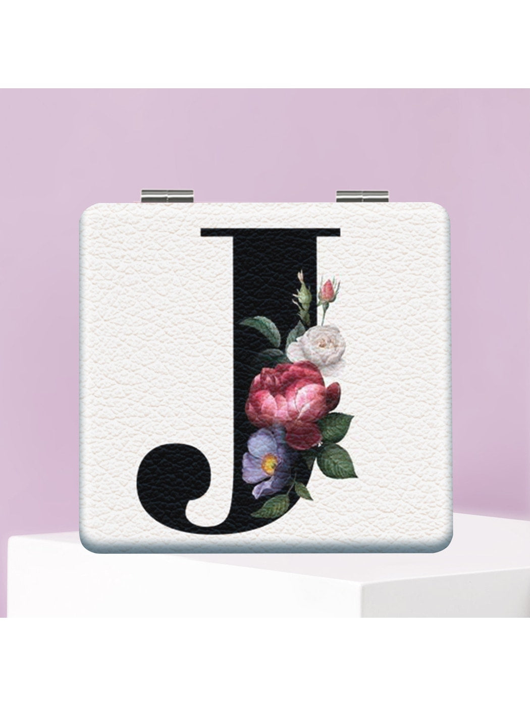Mirroray - Floral Letter Print Folding Compact Mirror