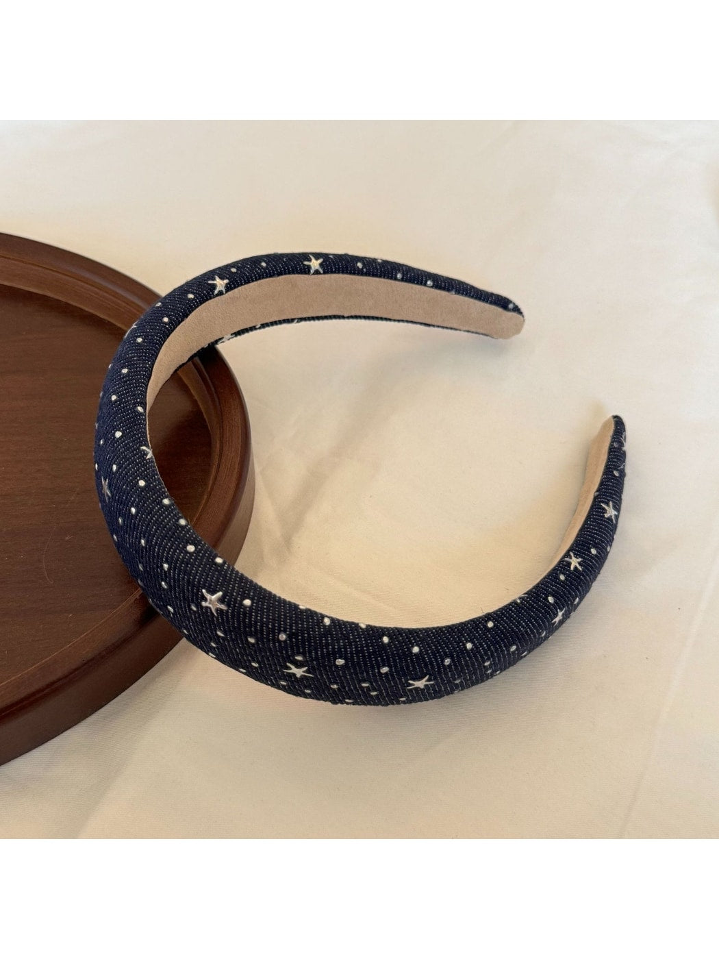 Gifty - Geometric Silver Star Detail Padded Headband