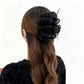 Beau - Black Feather Trim Fashion Claw Clip