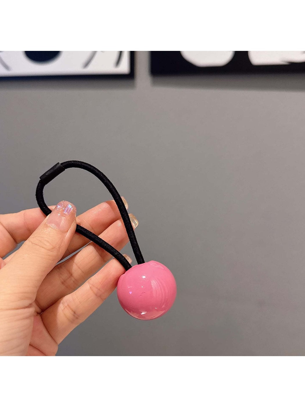 Gifty - Glossy Ball Decoration High Elastic Hair Tie