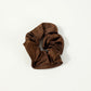 Gifty - Solid Color Satin Scrunchie with Ruffle Detail