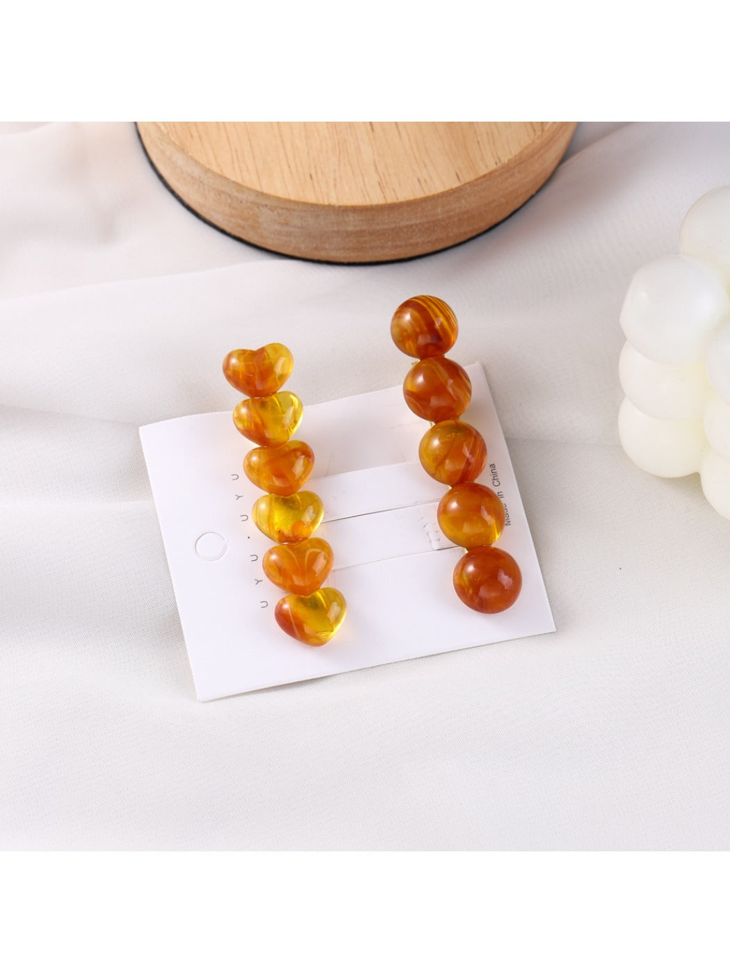 Beau - Beautiful Heart Circular Acetate Hair Clip