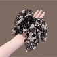 Gifty - Floral Ribbon Bow Polyester Ponytail Scrunchie