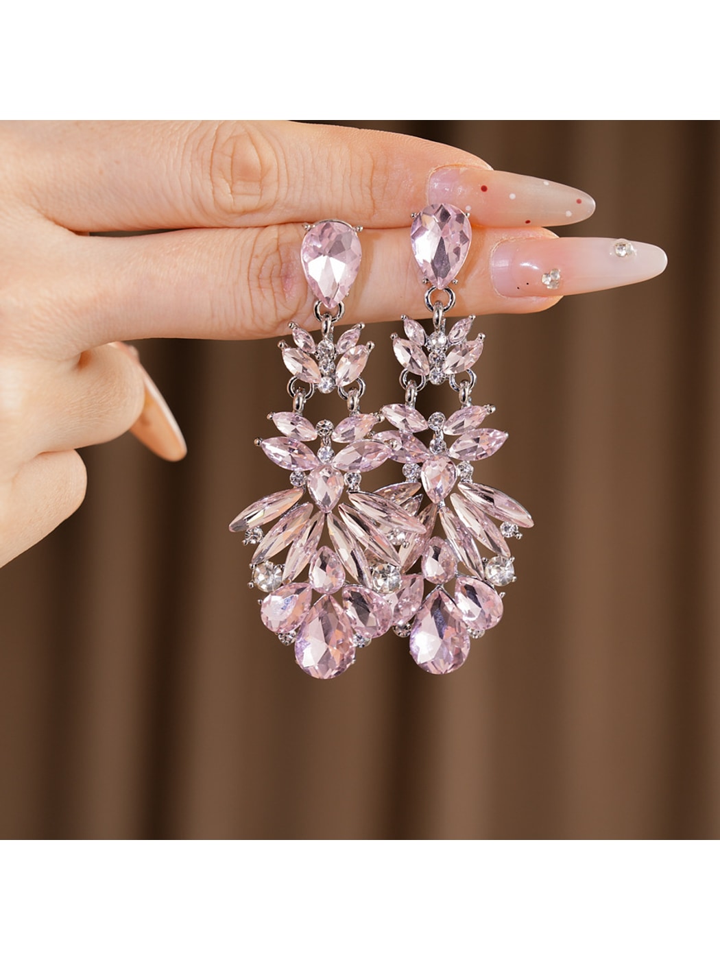 Earedge - Vintage Style Teardrop Rhinestone Earrings