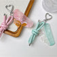 Keypus - Bow Animal Print Comb Keychain