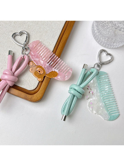 Keypus - Bow Animal Print Comb Keychain