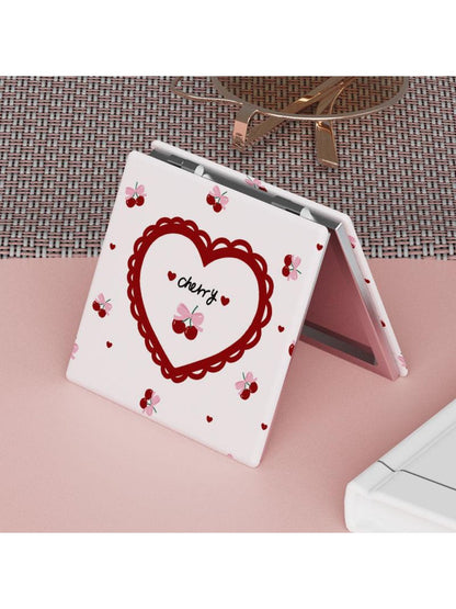Mirroray - Cute Cherry Pattern Square Compact Mirror